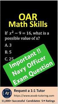 OAR Math Skills | Solve Quadratic Equation Easily with Simple Concept and Fast Explanation