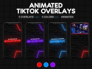 Tiktok Stream Overlay Pack | Neon Animated Layouts | Live Streaming Scenes | Webcam Borders - Etsy