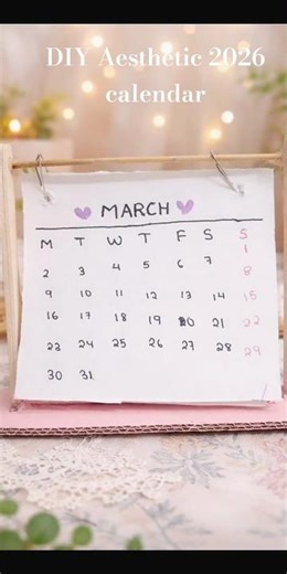 DIY Aesthetic Desk Calendar ✨ | Cute Handmade calendar 2026 Setup 💖