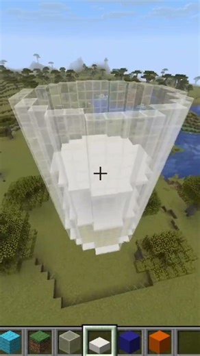 #shorts Building a 3-Story Glass House in Minecraft 🏙️