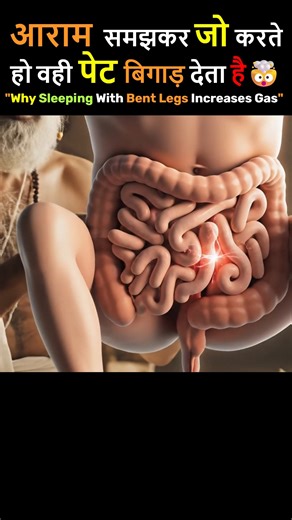 Ancient India Lab on Instagram: "This Sleeping Position Traps Gas in Your Stomach #gas #healthscience #sleepscience #ayurveda रात में पैर मोड़कर सोना ज़्यादातर लोगों को आरामदायक लगता है। लेकिन यही आदत पेट पर दबाव डालकर पाचन की गति धीमी कर देती है। This Sleeping Position Traps Gas in Your Stomach #gas #healthscience #sleepscience #ayurveda इस वीडियो में जानिए: 🫄 पेट पर दबाव पड़ने से आंतों की movement कैसे रुकती है 🌬️ आयुर्वेद में समाना वायु और अपान वायु का असंतुलन 🧠 मेडिकल साइंस के अनुसार गैस 