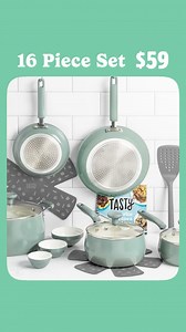 Tasty on Instagram: "Give your kitchen a glow-up with this Sage Green Cookware Set! 🌿✨ Shop it in our link-in-bio"