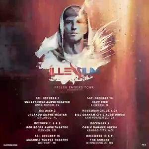 The Fallen Embers Tour is on sale now! Dates in Boca Raton, Orlando, Denver, Detroit, Chicago, San Francisco, Kansas City, and Minneapolis 🙂 Tix → illenium.com/tour | ILLENIUM