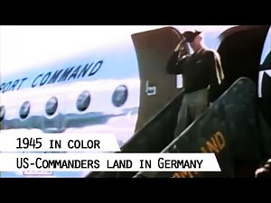 Truman and Eisenhower landing in Germany 1945 for the Potsdam Conference