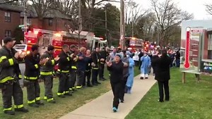 FDNY Battalion 22, Squad 8, and NYPD precincts on Staten Island show their support for the medical staff at Richmond University Medical Center for their heroic response to COVID-19. | New York City Fire Department (FDNY)