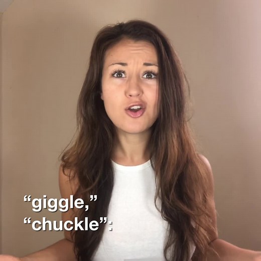 ✨🙊 “Laugh,” “giggle,” “chuckle”: what’s the difference? 🙊✨ To “giggle” (verb) and to “chuckle” (verb) are both forms of laughter (noun); they’re similar, but there’s a slight difference… 🙊✨ A “giggle” (noun) is a silly laugh, usually quite light and repetitive - for example, I always giggle when someone tells me a rude joke… it’s like, hehehe 🤭✨ A “chuckle” (noun) is a repressed, quiet laugh - so imagine you find something funny but it’s not appropriate to laugh, so you try to hide the fact