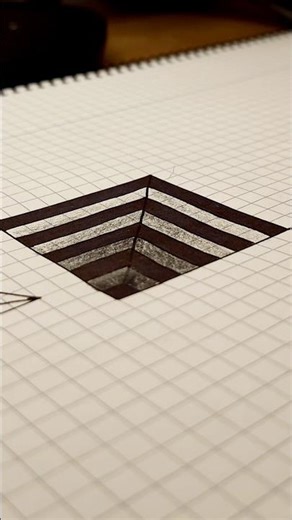 We draw a 3D illusion simply. #art #drawing #3d