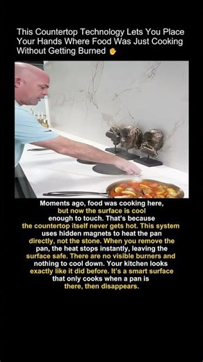 Invisible Stove Built Into Your Counter #kitchenhack #future