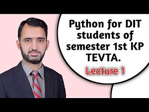 Python for DIT Lecture 1