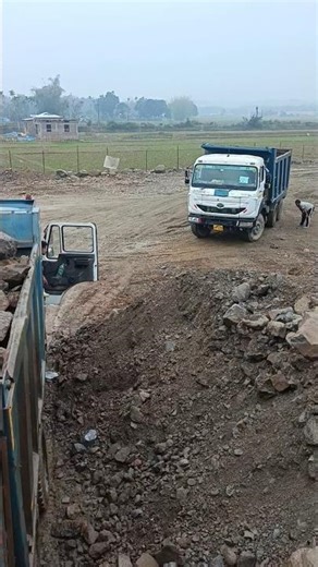 🎬Dumper Truck Loading 🚛 | Poclain Excavator Working | Boulder Road Construction #shortvideo