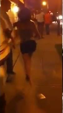 Drunk Girl in High Heels Has Problems to Walk