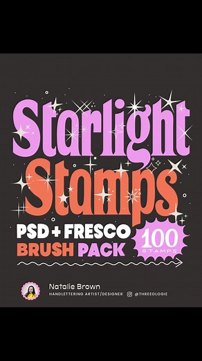 6.5K views | This is so far my favorite @adobefresco stamp pack that I've created! The best part about any of my Fresco packs is that they work with @photoshop too!  Comment "star" and I'll send you the link! This pack comes with 100 Stamps and it's one of those packs I use all the time.  | Threeologie | Facebook