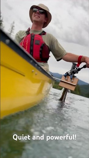 Testing out ePropulsion eLite #electricmotor on the Kevlar canoe— very fun and fast!