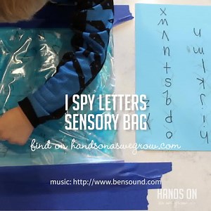 9.7K views · 50 reactions | How about some hands-on letter learning? It will only take you a couple minutes to make this I Spy Letters Sensory Bag. Here's a similar one and a sight word one, too: https://handsonaswegrow.com/i-spy-sensory-bag/ | Hands On As We Grow: Activities for Toddlers & Preschoolers | Facebook