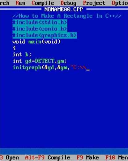 🔲 Rectangle Drawing in C++ Graphics | Coding Shorts #Shorts
