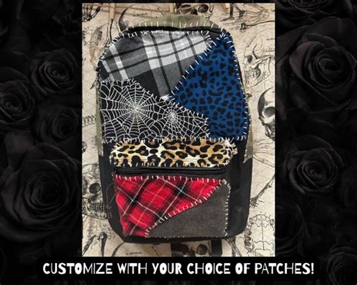 Punk Backpack - Grunge Backpack Alternative Bookbag Alt Book Bag - Upcycled Custom Backpack With Punk Patches - Punk Bag Punk Patch Backpack - Etsy