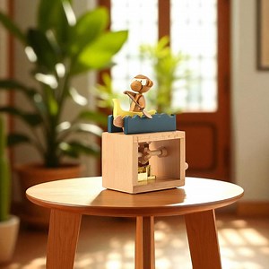 Handmade Beech Wood Monkey Music Box - Rowing Boat Automaton Toy - Etsy