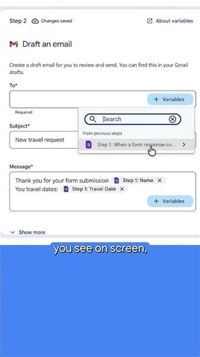 Why you sometimes can't add variables in Google Workspace Studio