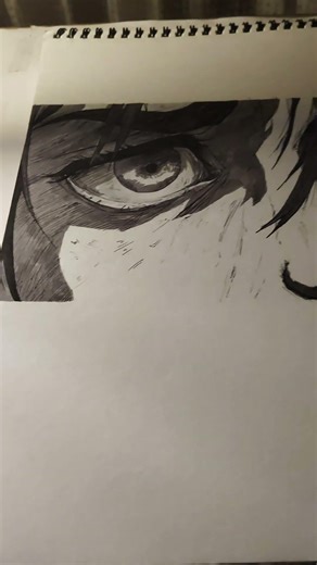 How I Drew Eren’s Eyes in Black Ink 🔥 #drawing #attackontitan