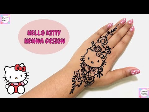 DIY Hello kitty Henna Design/DIY Henna Tattoo /DIY Hello kitty Tattoo/How to henna Tutorial