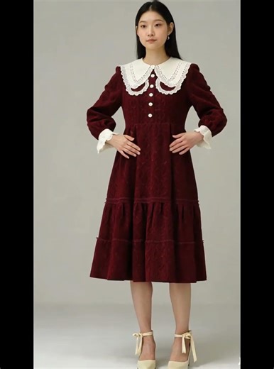 ❤️Vintage Lace Collar Red Dress: A High-Margin Bestseller for U.S. Boutique Retailers#clothingdesign