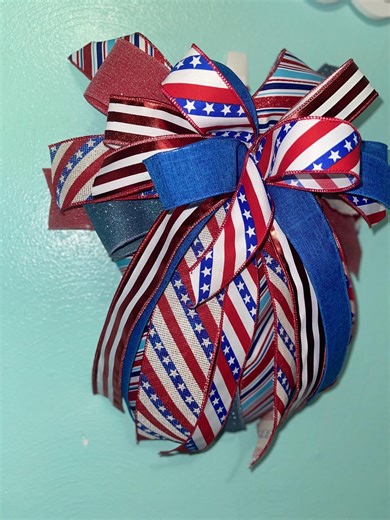 Red White and Blue 4th of July Bow - Etsy