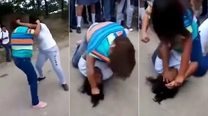 Honduran school girls go toe to toe in vicious fist fight