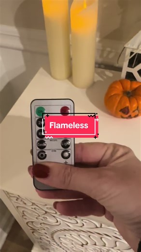 These are electronic, flameless candles are beautiful and look so real! The light flicker move light a real flame and the candle is made from real wax. Best part- there is a remote and you can set the timer! Around dusk, these candles come on automatically all over my house. #flamelesscandle #candleglow
