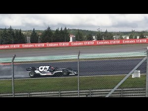 Honda 2021 F1 engine brutal downshift sound (pops and bangs)