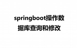 springboot操作数据库查询和修改