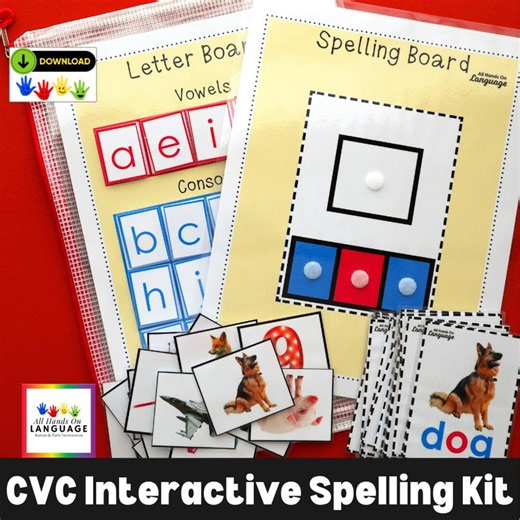 CVC Words Spelling Set: Flashcards, Pictures, Color Coded Letters (PDF Printable) - Etsy