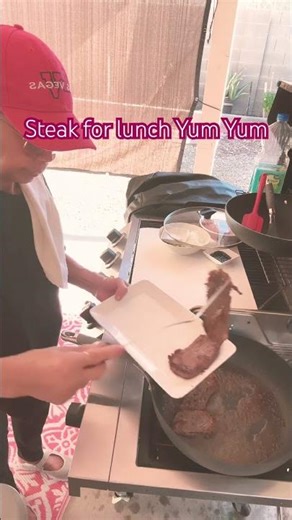 Cooking with Nim#steak for lunch Yum #YouTubeShort