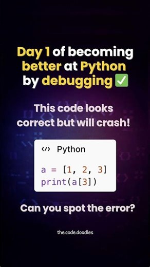 Become better at python by debugging! 🐞 Guess the error? #python #coding #programming #viral