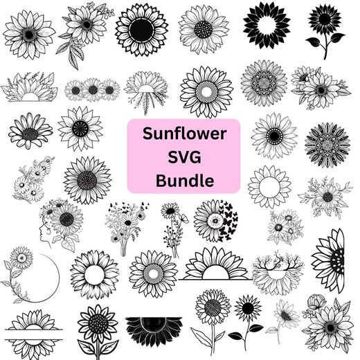 Sunflower SVG Bundle, Floral Cut Files for Cricut (digital Download) - Etsy