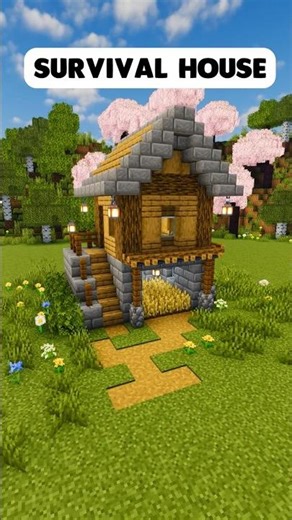 Minecraft Survival House 🏡 | Easy Starter Build #shorts