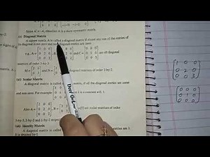 Class 9 Maths diagonal matrix video 1
