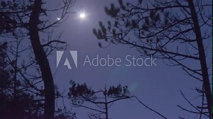 bright evening star (Venus) and crescent moon in the sky TIMELAPSE