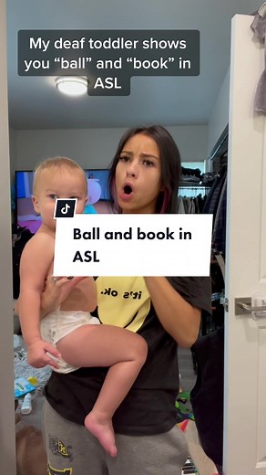 Ball & Book in ASL! #deaf #asl #toddler #parenting #babysign #cochlearimplant #signlanguage #momsoftiktok #youngmom #fyp