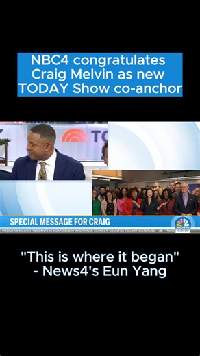 77K views · 1.9K reactions | "This where it began!" News4's Eun Yang said to Craig Melvin, the TODAY Show's new co-anchor, on Monday morning. His NBC4 family surprised him with a special message of congratulations. News4 alum Craig Melvin stepped into his new role after he was announced as Hoda Kotb's replacement alongside News4 alum Savannah Guthrie. He worked at NBC4 for three years where he met his wife, sports broadcaster Lindsay Czarniak. | NBC Washington | Facebook