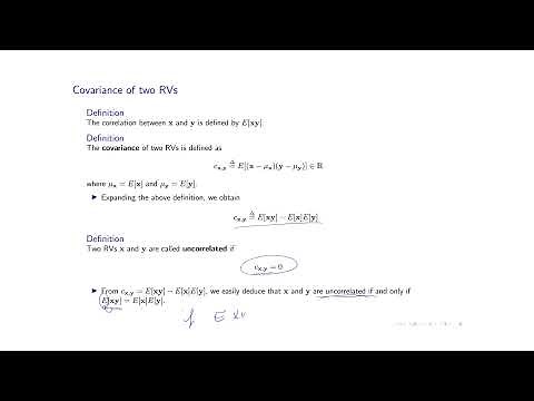 Covariance, correlation and independence