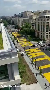 417K views · 3.2K reactions | In vibrant yellow, muralists painted 'Black Lives Matter' on a road that leads to the White House-- complete with the DC flag! STORY: https://bit.ly/3cBTXLo | Fox 5 DC | Facebook