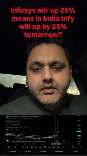Infosys share price ADR is up by 25% in a single day in US stock market so what do you think like infy stock in Indian stock market will open 25% up tomorrow I will explain the actual reason why it is up on ADR and what will happen on the Monday to the emphasis stock price so it’s very informative and knowledgable videos if you like that knowledge please share. #infosys #stocks #india #usa #canada | Pardeep Sharma