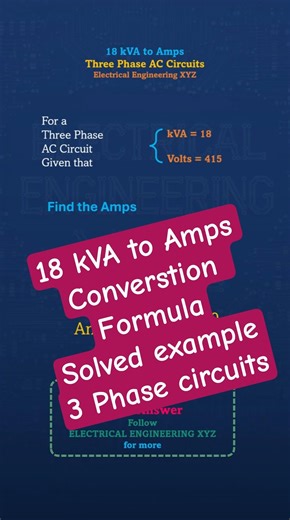18 kVA to Amps in 3 Phase? Easy 415V Calculation Explained ⚡ #electrical #electrician #3phase #kva