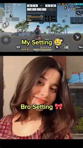 My Setting 🤡 vs bro setting 🎀 | free fire funny moments 🤣
