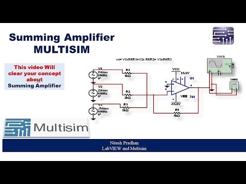 Summing amplifier - Practical Using Multisim