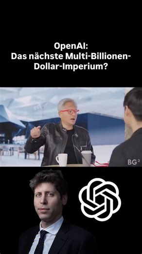 63K views · 79 reactions |  Nvidia setzt auf OpenAI In einem aktuellen Interview erklärte Nvidia-CEO Jensen Huang, dass er OpenAI als das nächste Multi-Billionen-Dollar-Hyperscale-Unternehmen sieht.  Diese starke Prognose zeigt nicht nur, wie sehr Huang vom KI-Pionier überzeugt ist – sie unterstreicht auch die enge Partnerschaft zwischen Nvidia und OpenAI. | DER AKTIONÄR | Facebook