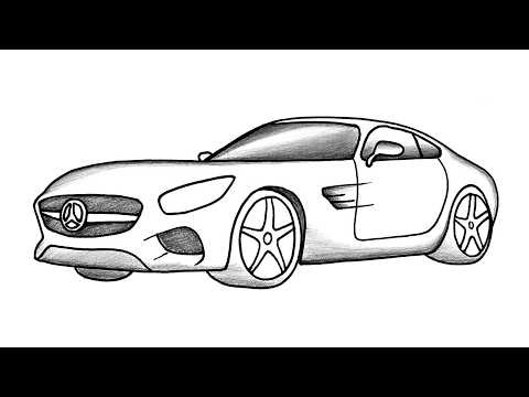 Easy Mercedes AMG GT Drawing 🔥 Step-by-Step Supercar Sketch for Beginners