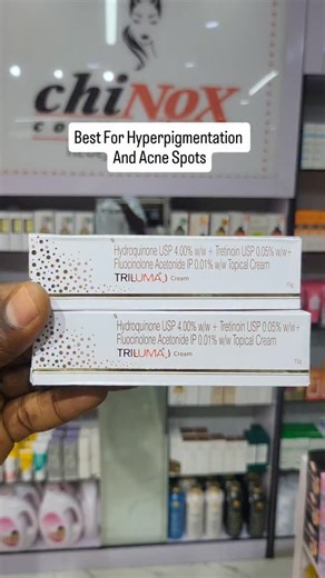SKINCARE | MAKEUP | HAIR on Instagram: "TRI-LUMA (fluocinolone acetonide, hydroquinone, tretinoin) cream 0.01%/4%/0.05% is the only FDA-approved topical treatment available to help reduce the appearance of dark spots associated with moderate-to-severe facial melasma. Warning: Use Triluma only at night and for only a period of 8 weeks. Minimize Sun exposure and always use a moisturizer and sunscreen. Available at all our locations in Abuja and Lagos You can order via our website: www.chinoxcosmet