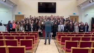The Crown College Choir singing “The Mystery of Christ” in Robert Murray M’Cheyne’s church in Dundee, Scotland. #thecrowncollegechoir #dundee #scotland | The Crown College