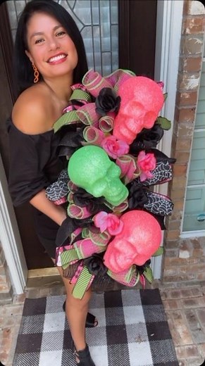 Learn how to make this spooky glam swag on my channel! #HalloweenDIY #Crafty #DIY #HowTo #Wreath